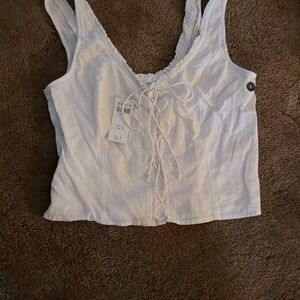 🤍NWT - Abercrombie & Fitch White Lace-Up Women's Top🤍